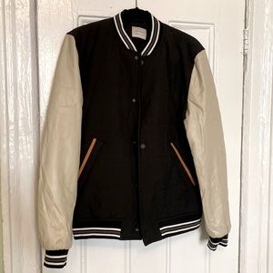 Zara Puffy Bomber w/Faux Leather Sleeves